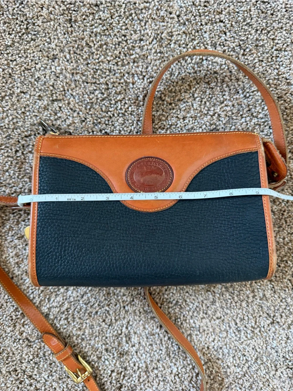 DOONEY & BOURKE Vintage Pebbled All-Weather Black & Brown Crossbody Insert Card